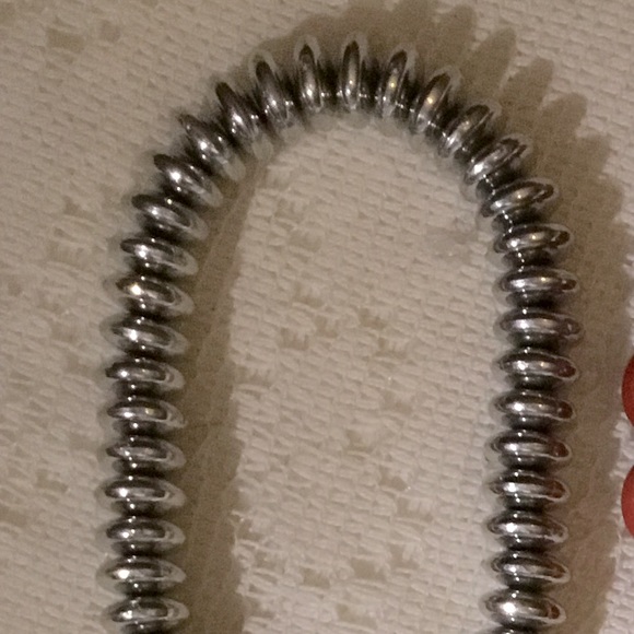 “I Love You” Bracelet with Silver and Red Beads on Elastic Cord - Picture 4 of 4